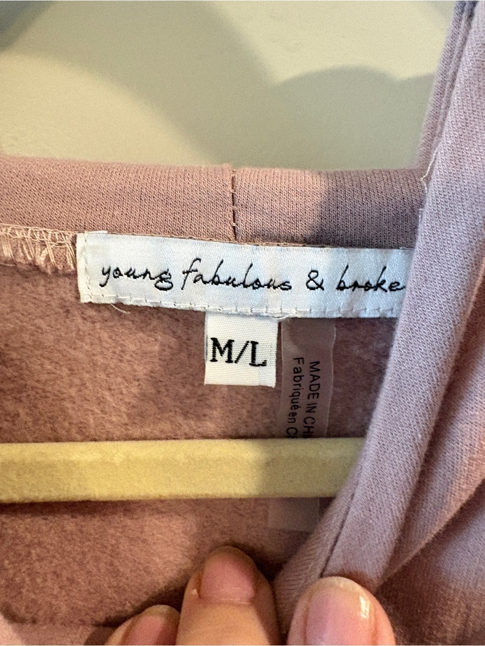Young Fabulous & Broke Raissa Pink Batwing Hoodie M/L Oversized Sweatshirt - Picture 4 of 13